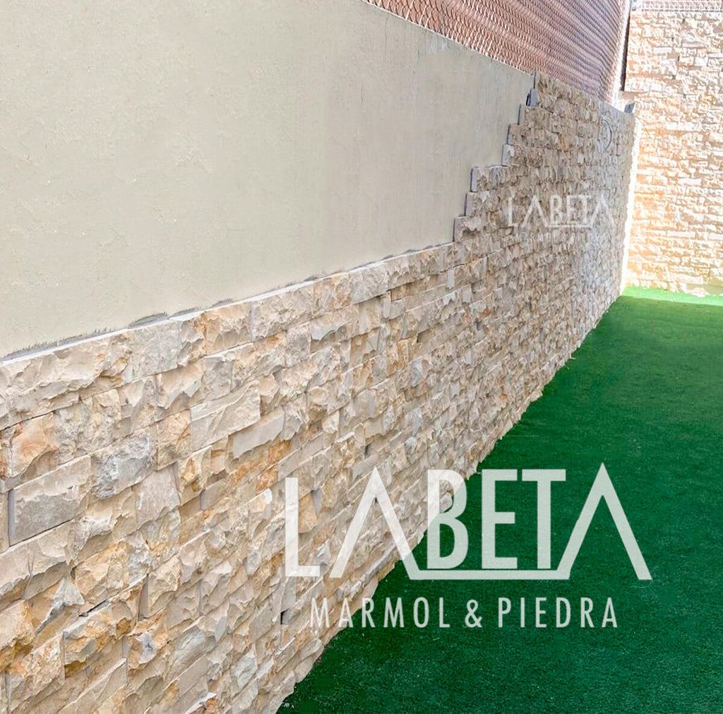 Fachaleta de Piedra Dorada Diamantada para muro