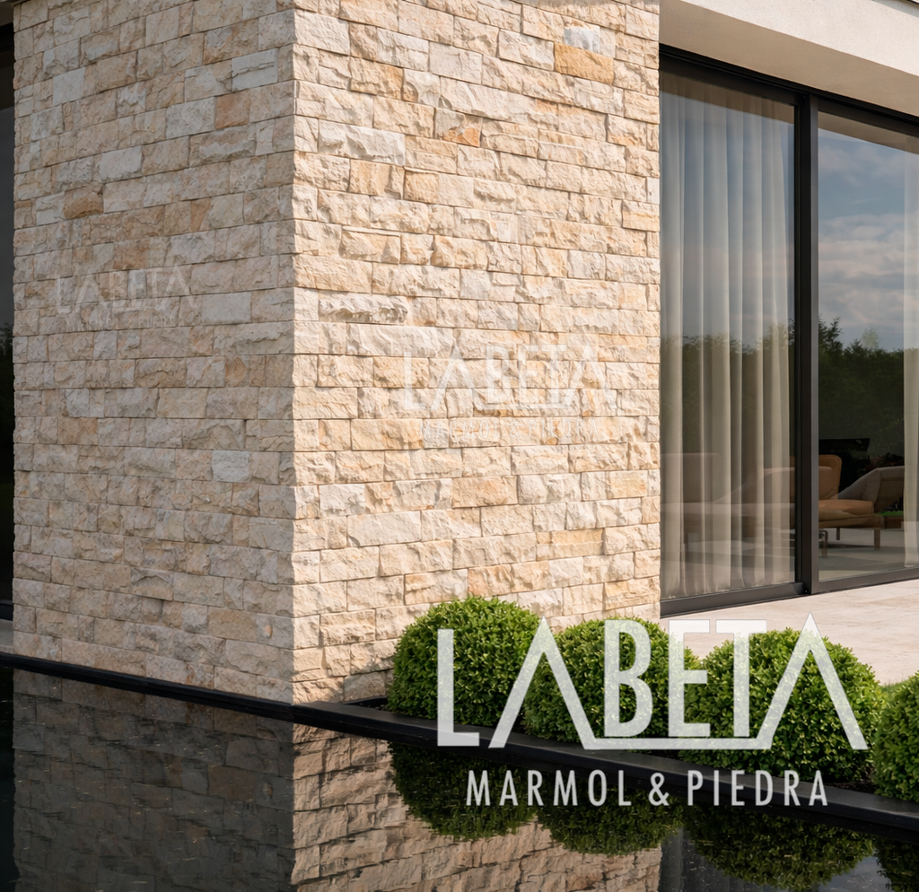 Fachaleta de Piedra Dorada Diamantada para muro