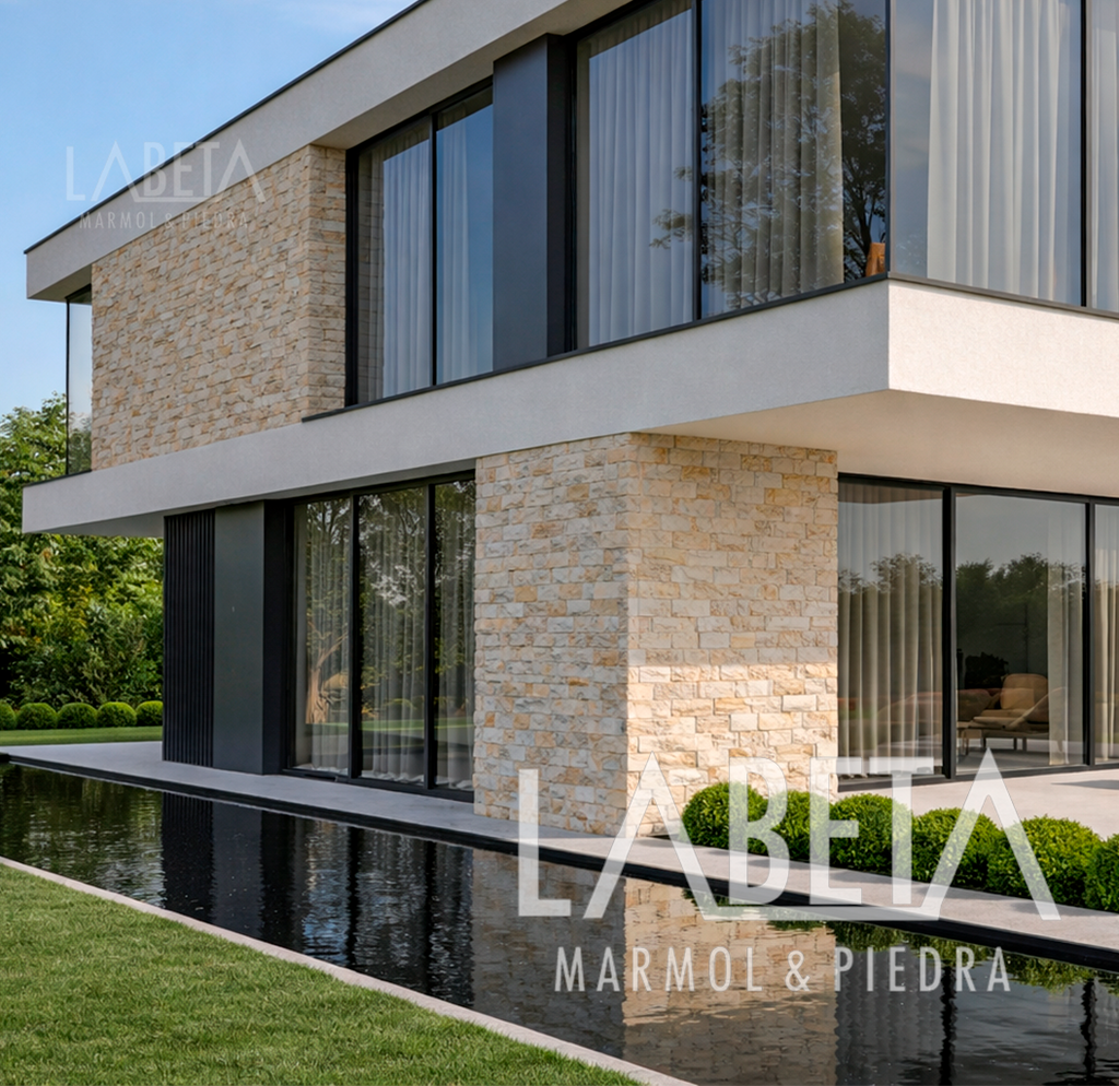 Fachaleta de Piedra Dorada Diamantada para muro