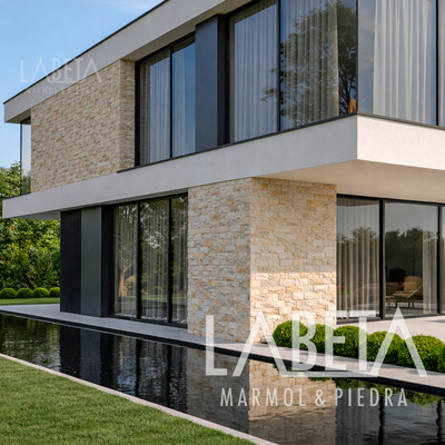 Fachaleta de Piedra Dorada Diamantada para muro