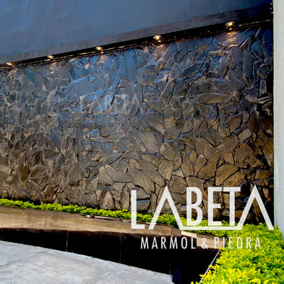 Piedra Pizarra Negra Formato Laja Irregular