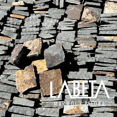 Adoquín Pórfido Gris Veta Cafe corte Guillotina