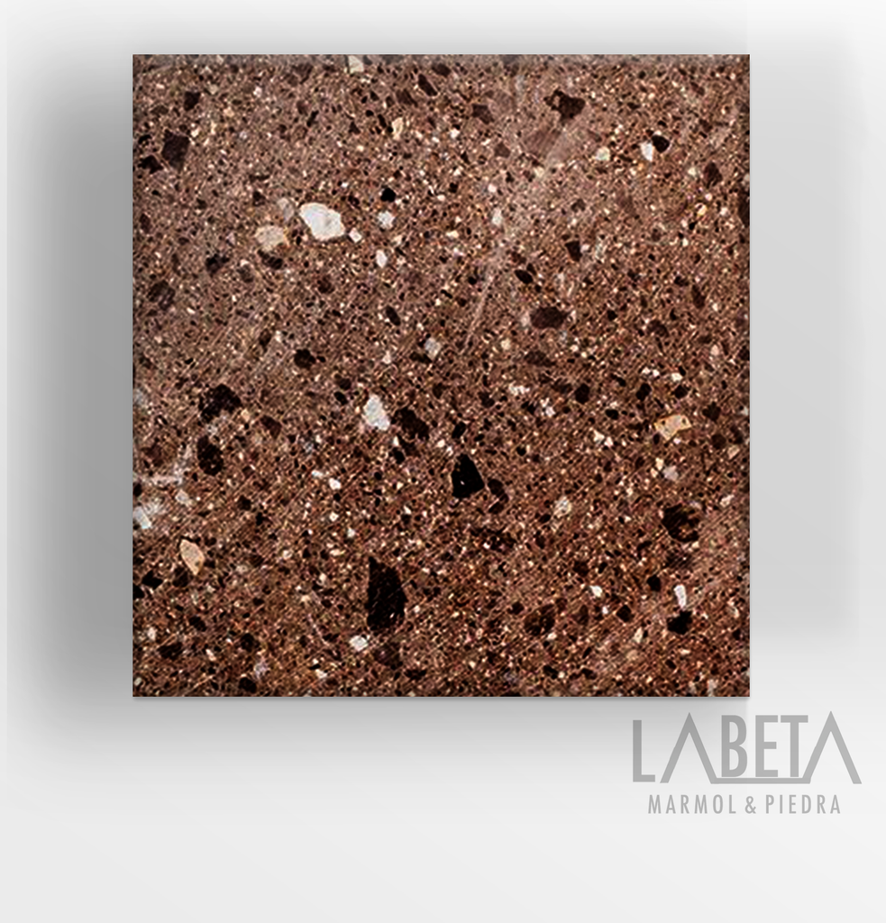 Cantera Chocolate detalle de textura bronce | Piedra natural rígida para pisos y muros | Piedras Labeta