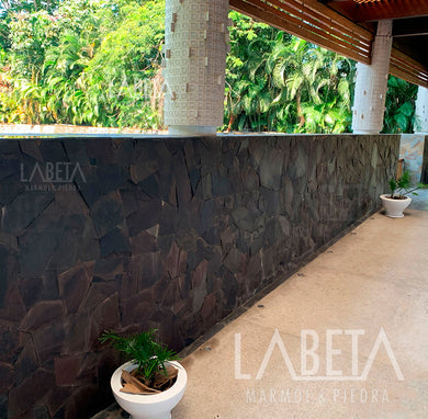 Piedra Café Crema en Laja para muro - Piedra y Cantera Labeta