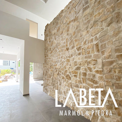 Piedra Dorada Diamantada Irregular para muro